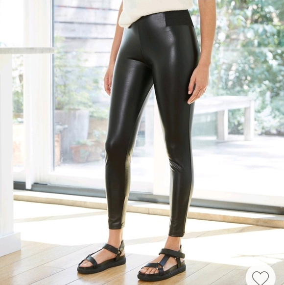 wild fable Pants - Women's High Waisted Faux Leather Leggings - A New Day Black S